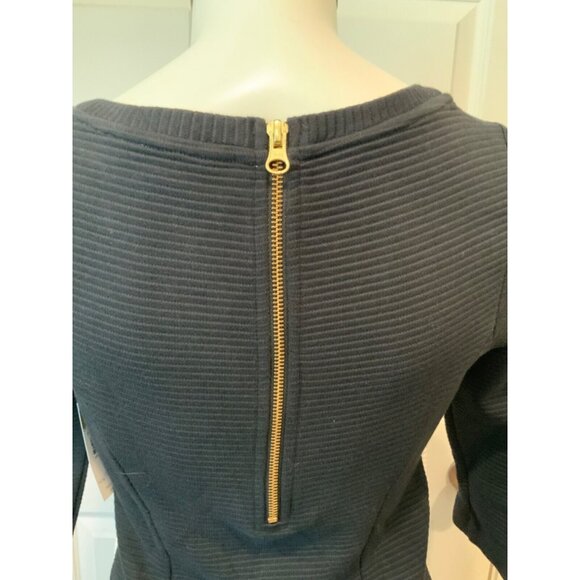 Boden Black & White Color Block Rib Knit Dress, Size 2R - Picture 7 of 8